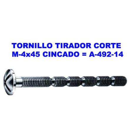 TORNILLO TIRADOR CORTE M-4X45 CINCADO A-492-14
