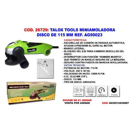 TALOX TOOLS MINIAMOLADORA 115 710 W AG90023