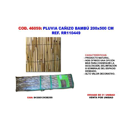 PLUVIA CAÑIZO BAMBU RR110449 200X500 CM