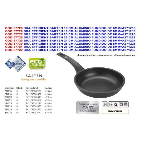 BRA EFFICIENT SARTEN 16 CM ALU FUND ANTIADH 6MM TODO FUE A271216