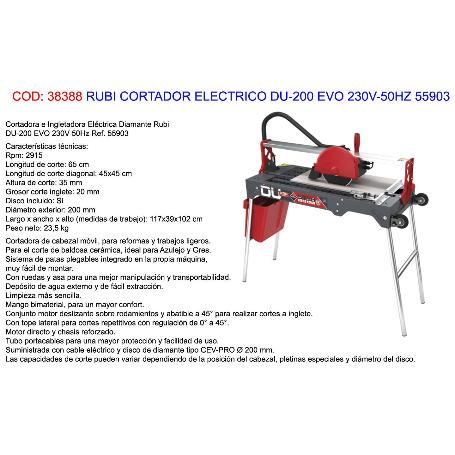 RUBI CORTADOR ELECTRICO DU-200 EVO 230V-50HZ 55903