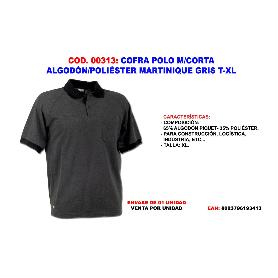 COFRA POLO M-CORTA ALGODON-POL. MARTINIQUE GRIS T-XL