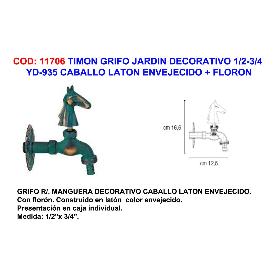 TIMON GRIFO JARDIN DECORATIVO YD935 CABALLO 1-2-3-4 LAT.ENV+FLOR