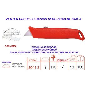 ZENTEN CUTTER CUCHILLO BASICK SEGURIDAD BL.8041-3