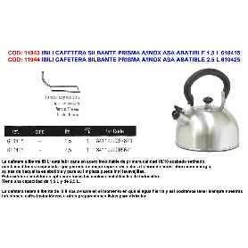 IBILI CAFETERA SILBANTE PRISMA A-INOX ASA ABATIBLE 1,5 L 610415