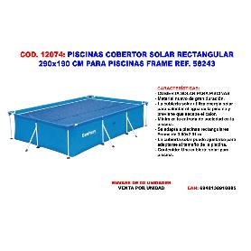 PISCINAS COBERTOR SOLAR RECTAN.290X190 CM P.FRAME 58243