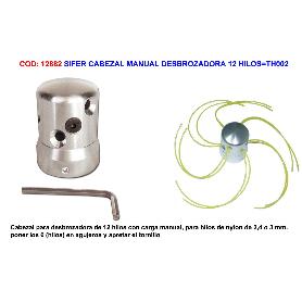 SIFER CABEZAL METAL MANUAL DESBROZADORA 12 HILOS TH002(0446)