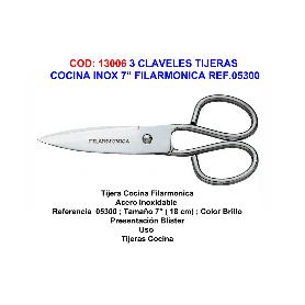 3 CLAVELES TIJERAS COCINA INOX 7 FILARMONICA REF.05300