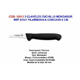 3 CLAVELES CUCHILLO MONDADOR REF.51141 FILARMONICA CONCAVO 6 CM