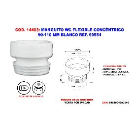 MANGUITO WC FLEXIBLE CONCENTRICO 90-110MM BLANCO REF. 99554