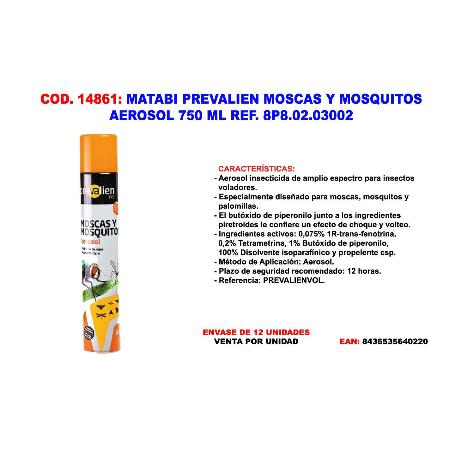 MATABI PREVALIEN MOSCAS Y MOSQUITOS AEROSOL 750 ML 8P8.02.03002