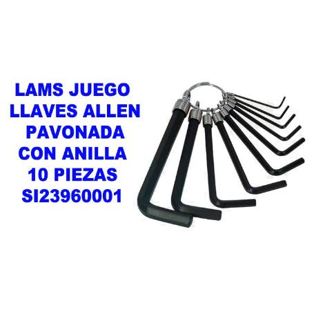 LAMS JUEGO LLAVES ALLEN PAVONADA CON ANILLA 10 PIEZAS SI23960001