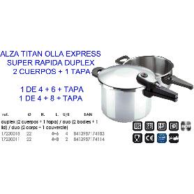 ALZA TITAN OLLA EXPRES SUPER RAPIDA (DUPLEX 4+6+TAPA) 17230018