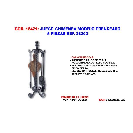 JUEGO CHIMENEA MODELO TRENCEADO 5 PIEZAS 36302