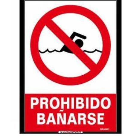 NORMALUZ SEÑAL LUMINISCENTE PROHIBIDO BAÑARSE  21X30 RD40037