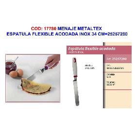 MENAJE METALTEX ESPATULA FLEXIBLE ACODADA INOX 34 CM 25257280