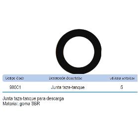 PRHIE JUNTA SILICONA OBTURACION TAZA-TANQUE DESCARGADOR 90001