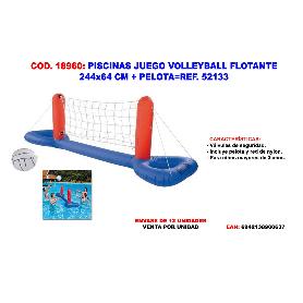 PISCINAS JUEGO VOLLEYBALL FLOTANTE 244X64 CM + PELOTA 52133