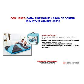 CAMA FINSTOCK AIRE DOBLE + SACO DE DORMIR 191X137X22 CM 67436