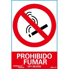 NORMALUZ SEÑAL LUMINISCENTE PROHIBIDO FUMAR 21X30 RD40000