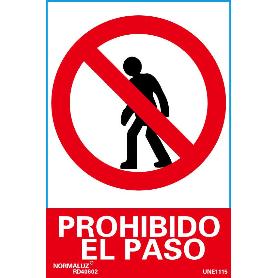 NORMALUZ SEÑAL LUMINISCENTE PROHIBIDO EL PASO 21X30 RD40002