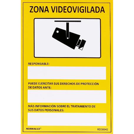 NORMALUZ SEÑAL LUMINISCENTE ZONA VIDEOVIGILADA21X30 RD30042