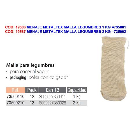 MENAJE METALTEX MALLA LEGUMBRES 9X34 CM  735002100