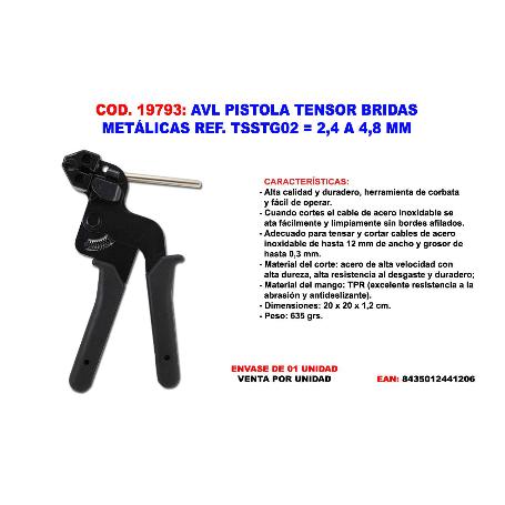 AVL PISTOLA TENSOR BRIDAS METALICAS TSSTG02   2.4 A 4,8 MM