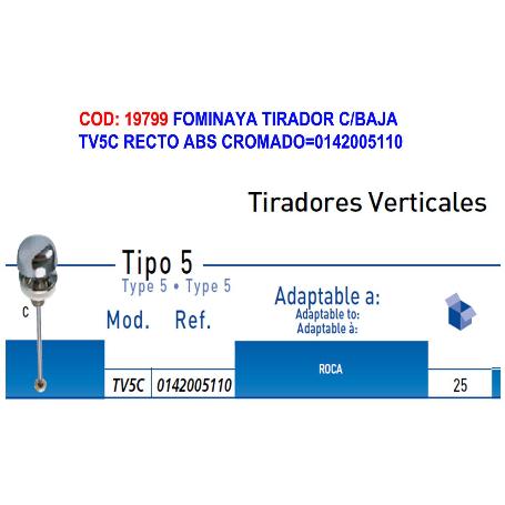 FOMINAYA TIRADOR C-BAJA TV5C RECTO ABS CROMADO 0142005110