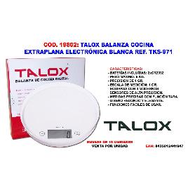TALOX BALANZA COCINA EXTRAPLANA ELECTRO BLAN 1 GR A 5 KG TKS-971