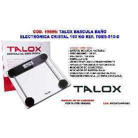 TALOX BASCULA BAÑO ELECTRONICA CRISTAL 180 KG TGBS-810-D