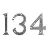 NUMERO DE LATON CROMO BRILLO   1   100 MM C-TORNILLO