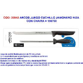 ARCOS JUEGO CUCHILLO JAMONERO NIZA + CHAIRA   136700