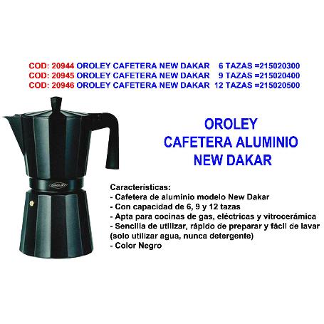 OROLEY CAFETERA NEW DAKAR   6 TAZAS NEGRO ANTRACITA   215020300