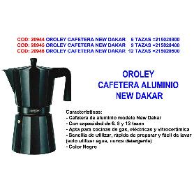 OROLEY CAFETERA NEW DAKAR   9 TAZAS NEGRO ANTRACITA   215020400