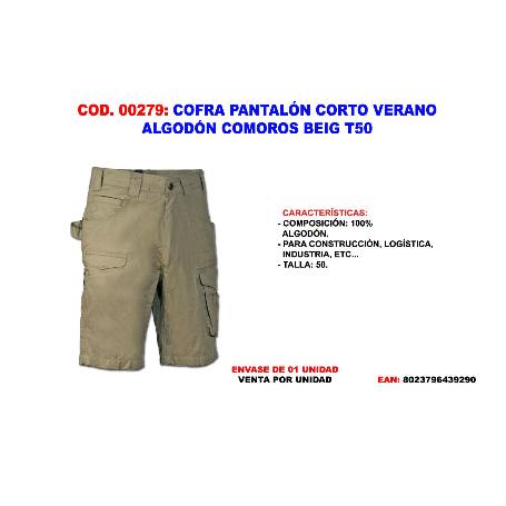 COFRA FINSTOCK PANTALON CORTO VERANO ALGODON COMOROS BEIG T50