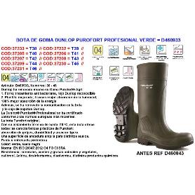 DUNLOP BOTA AGUA GOMA  PROFESIONA -20ºC PUROFORT Nº40 460843-933