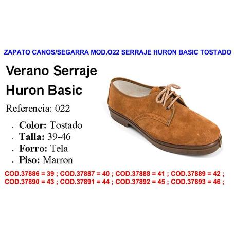 ZAPATO CANOS-SEGARRA MOD.022 SERRAJE HURON BASIC TOSTADO TALLA42