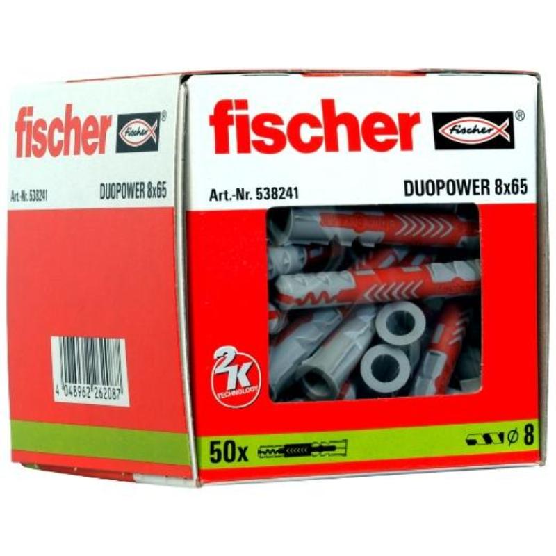 fischer tacos duopower largo 8x65 l 50 und-caja 538241