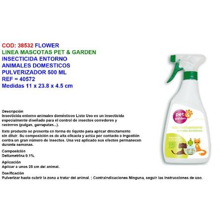 FLOWER INSECTICIDA ENTORNO ANIMAL DOMEST 500 ML PET GARDEN 40572