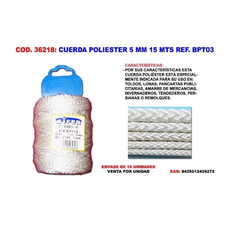 CUERDA POLIESTER 5 MM 15 MTS.  BPT03