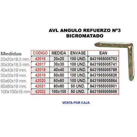 AVL ANGULO REFUERZO BICROMATADO 3   40X  40