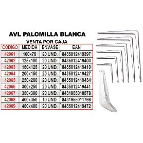 AVL PALOMILLA BLANCA 100X  75        1939-7 (CAJA 24 UNIDADES)