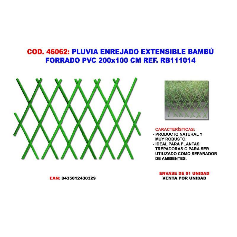 pluvia enrejado celosia extensible bambu 100x200 cm rb111013