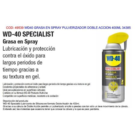 WD40 SPECIALIST GRASA SPRAY PULVERIZADO DOBLE ACCION 400ML 34385