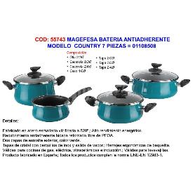 MAGEFESA BATERIA 7 PIEZAS COUNTRY ANTIADHERENTE 01108508