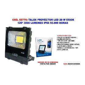 TALOX PROYECTOR FOCO LED 20W 6500K 120º 3000 LUMEN IP66 50.000 H