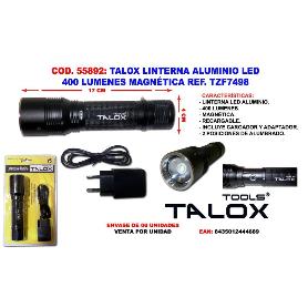 TALOX LINTERNA RECARGABLE  ALU LED 400 LUMEN MAGNETICA TZF7498