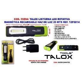 TALOX LINTERNA LED ROTATIVA-MAGNETICA-RECARGABLE 25 M TZF6814