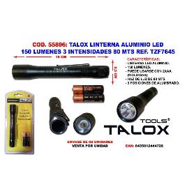 TALOX LINTERNA ALUMINIO LED 150 LUM. 3 INTENSIDADES 80 M TZF7645